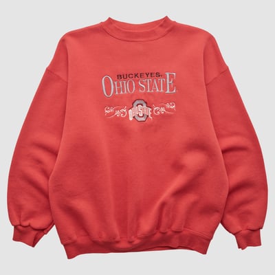 Ohio State Buckeyes PM Sports 90s Pullover Sweatshirt - Red - S by Fanatics Real Vintage