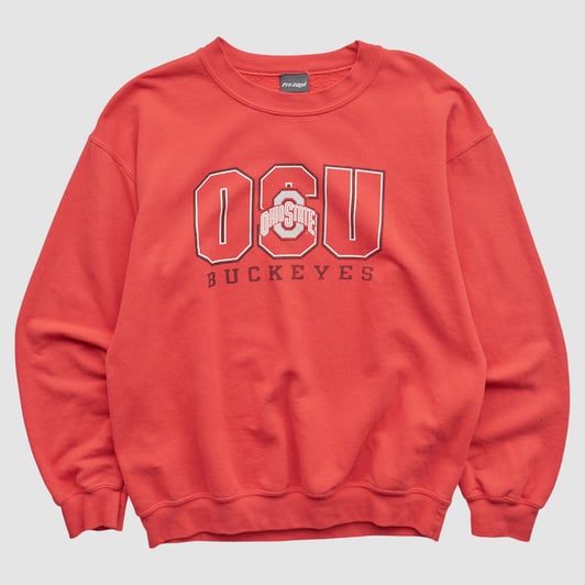 Ohio State Buckeyes Pro Edge 2010s Pullover Sweatshirt - Red - M by Fanatics Real Vintage
