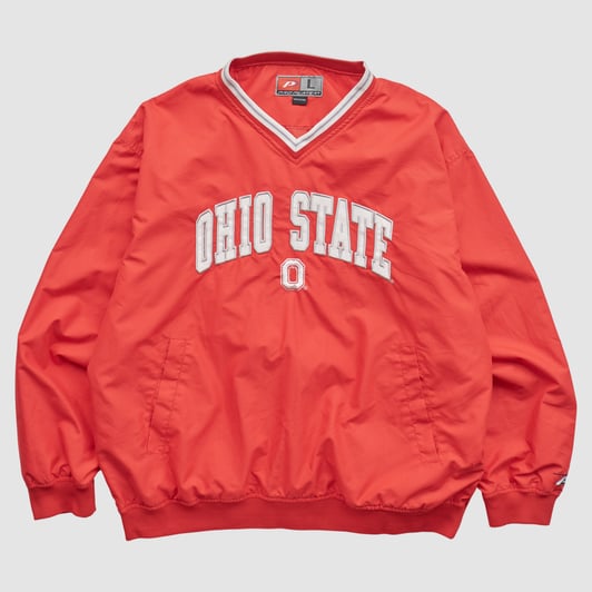 Ohio State Buckeyes Pro Player 2010s Pullover Jacket - Red - M by Fanatics Real Vintage