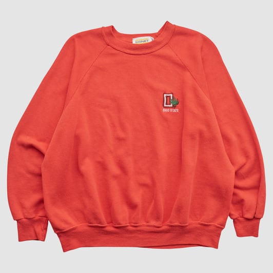 Ohio State Buckeyes Signet 80s Pullover Sweatshirt - Red - L by Fanatics Real Vintage
