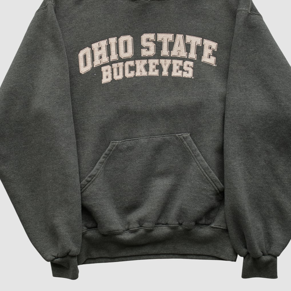 Ohio State Buckeyes Soffe 2000s Hooded Pullover Sweatshirt - Dark Heather Gray - XXS by Fanatics Real Vintage