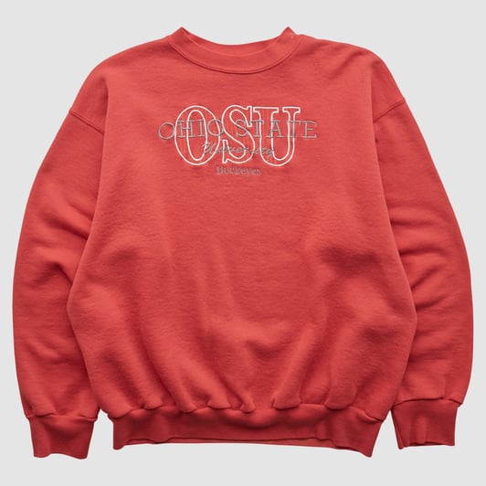 Ohio State Buckeyes Student Union 2000s Pullover Sweatshirt - Red - S by Fanatics Real Vintage