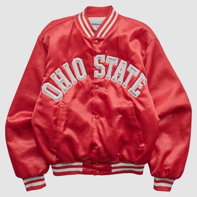 Ohio State Buckeyes Swingster 90s Full Snap Jacket - Red - L by Fanatics Real Vintage