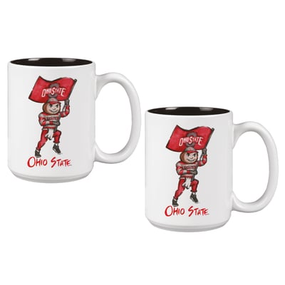 Ohio State Buckeyes Two-Piece 15oz. Laura Wilcox Mascot Mug Set