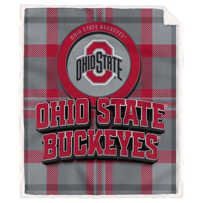 Ohio State Buckeyes Pegasus 60" x 80" Statement Plaid Ultra Cozy Sherpa Blanket