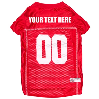 Ohio State Buckeyes Pets First Personalized Pet Jersey - Scarlet