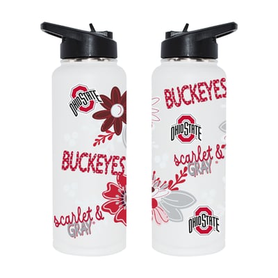 Ohio State Buckeyes The Memory Company 34oz. Flowers Stainless Steel Quencher Bottle