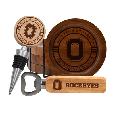 Ohio State Buckeyes The Memory Company Coaster, Bottle Opener & Wine Stopper Set