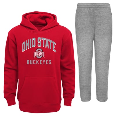 Ohio State Buckeyes Toddler Play-By-Play Pullover Fleece Hoodie & Pants Set - Scarlet/Gray