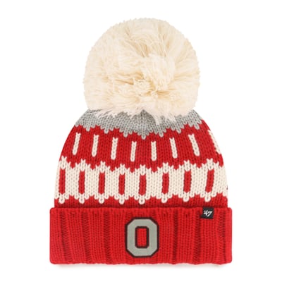 Ohio State Buckeyes '47 Unisex Seasonal Chainstitch Knit Hat with Pom - Red