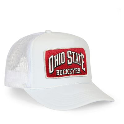 Ohio State Buckeyes Aviator Nation Unisex Vintage Low Rise Adjustable Trucker Hat - White
