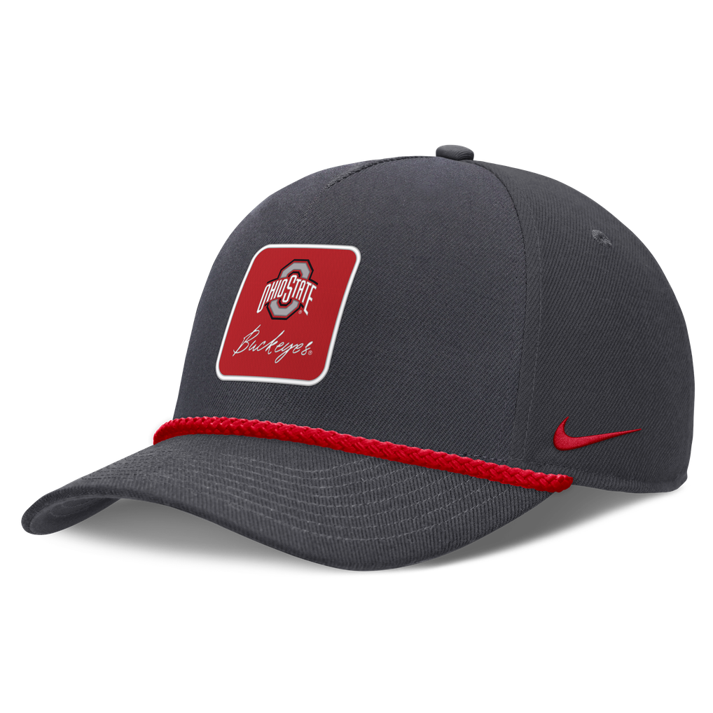 Ohio State Buckeyes Nike Unisex Script Rope Rise Adjustable Hat - Anthracite