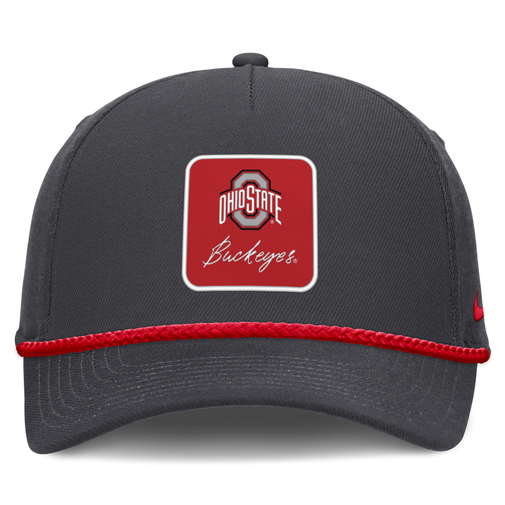 Ohio State Buckeyes Nike Unisex Script Rope Rise Adjustable Hat - Anthracite