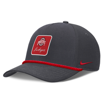 Ohio State Buckeyes Nike Unisex Script Rope Rise Adjustable Hat - Anthracite