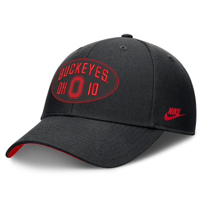  Ohio State Buckeyes Nike Unisex Legacy Letter & Location Rise Adjustable Hat - Black