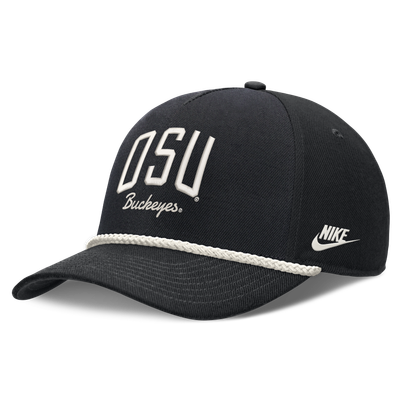 Ohio State Buckeyes Nike Unisex Letter Rope Rise Adjustable Hat - Black