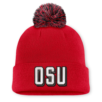 Ohio State Buckeyes Nike Unisex Letter Mascot Knit Hat with Pom - Scarlet