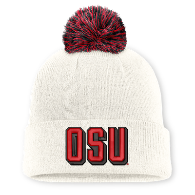 Ohio State Buckeyes Nike Unisex Letter Mascot Knit Hat with Pom - White