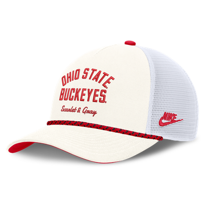Ohio State Buckeyes Nike Unisex Mascot Rope Trucker Adjustable Hat - White