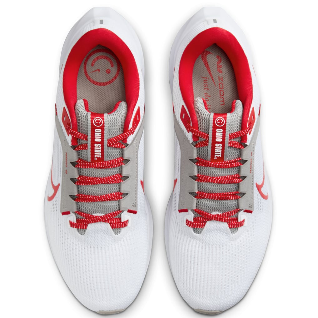  Ohio State Buckeyes Nike Unisex Zoom Pegasus 40 Running Shoe - White