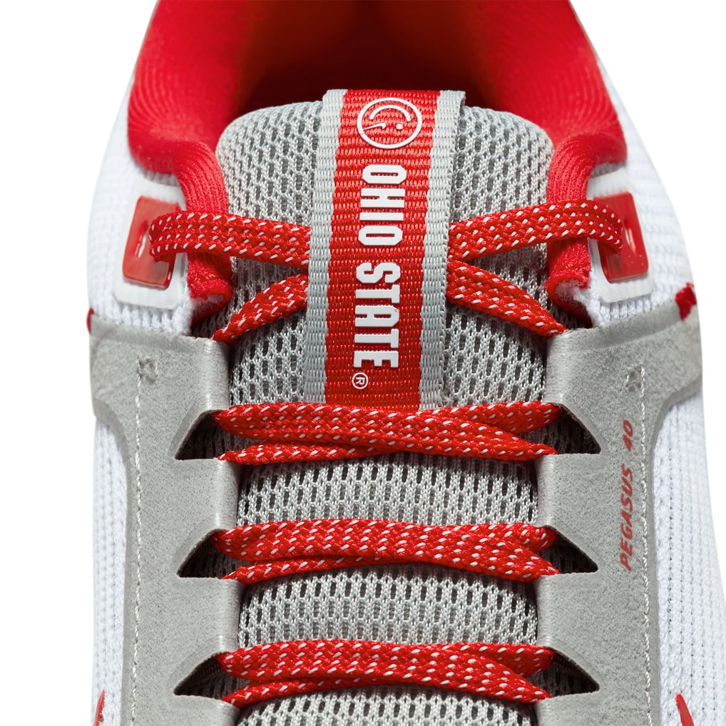  Ohio State Buckeyes Nike Unisex Zoom Pegasus 40 Running Shoe - White