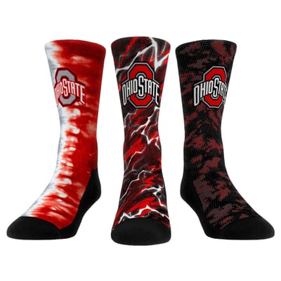 Ohio State Buckeyes Rock Em Unisex Three-Piece Team Tones Crew Socks Set