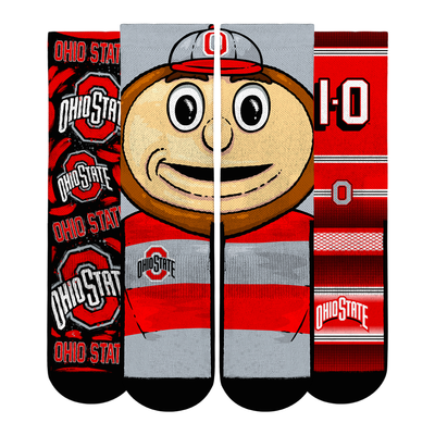  Ohio State Buckeyes Rock Em Unisex Fan Favorite Three-Pack Crew Sock Set - Scarlet