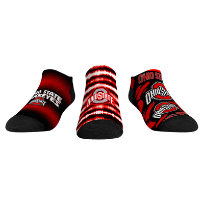  Ohio State Buckeyes Rock Em Unisex Make Some Noise Three-Pack Low-Cut Socks Set - Scarlet