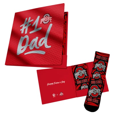  Ohio State Buckeyes Rock Em Unisex #1 Dad Gift Card Socks - Scarlet