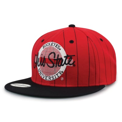 Ohio State Buckeyes The Game Unisex '90 Pinstripe Snapback Hat - Scarlet/Black