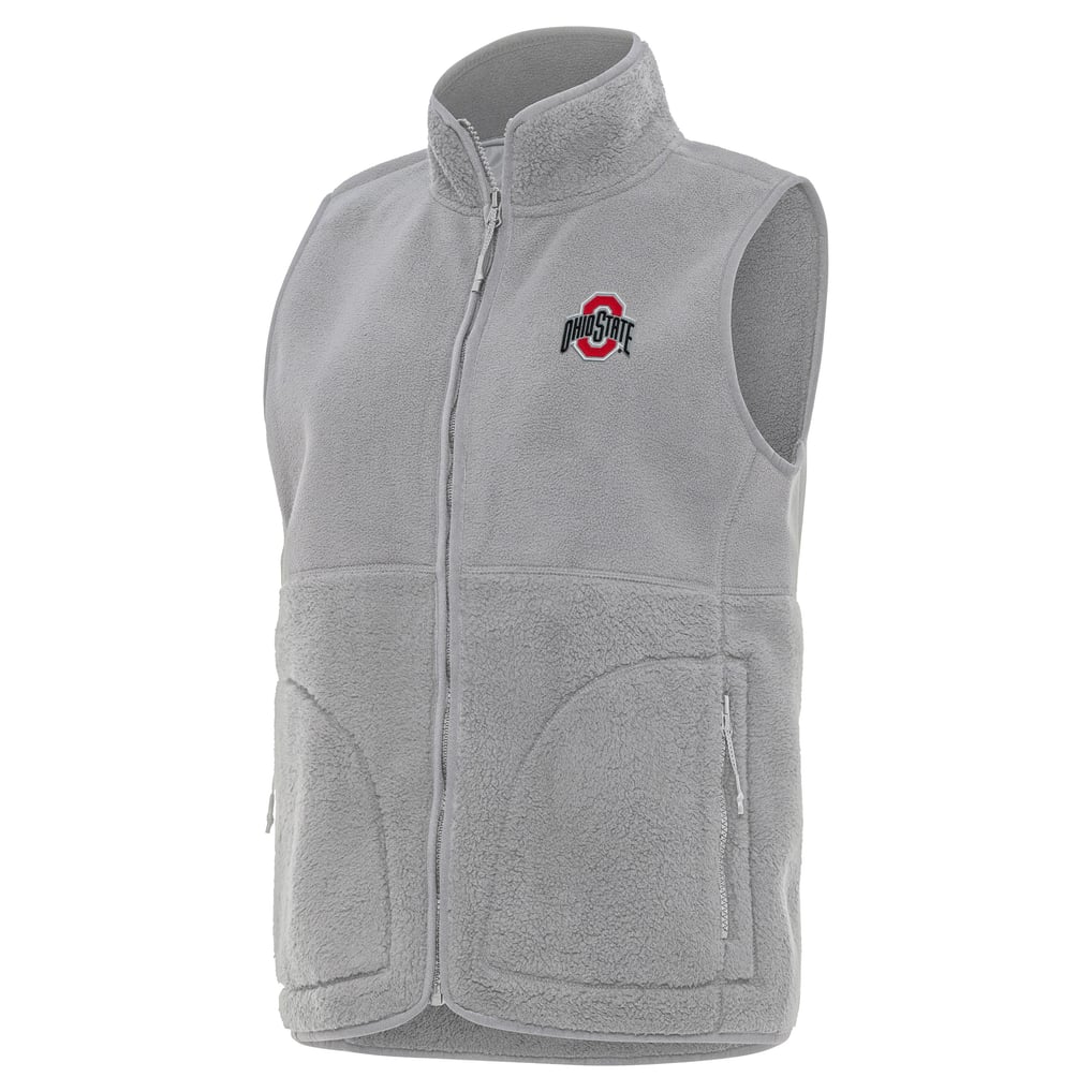  Ohio State Buckeyes Antigua Women's Nostalgic Full-Zip Vest - Gray