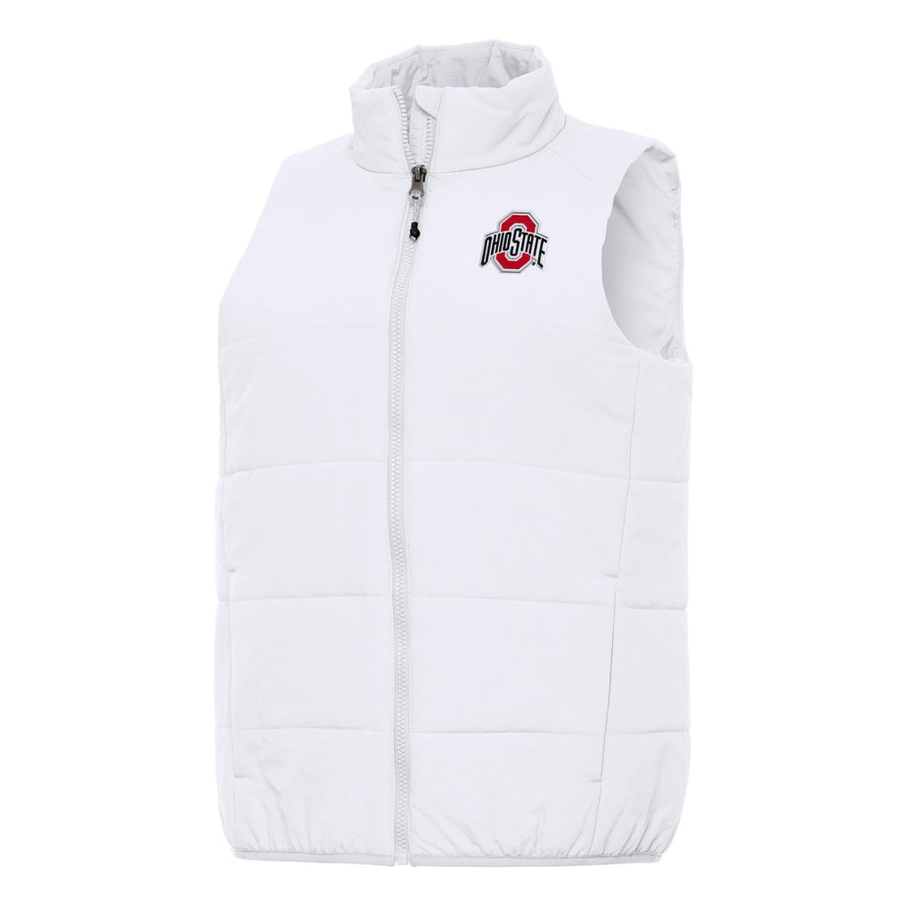 Ohio State Buckeyes Antigua Women's Experience Full-Zip Vest - White