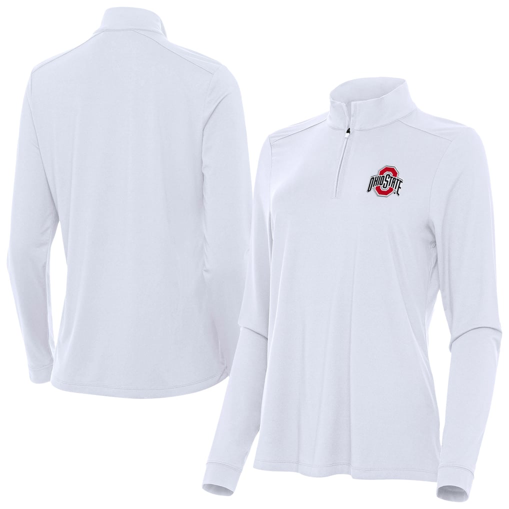 Ohio State Buckeyes Antigua Women's Intent Quarter-Zip Top - White