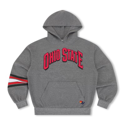 Ohio State Buckeyes Aviator Nation Women's Relaxed Tri-Blend Hoodie - Heather Gray