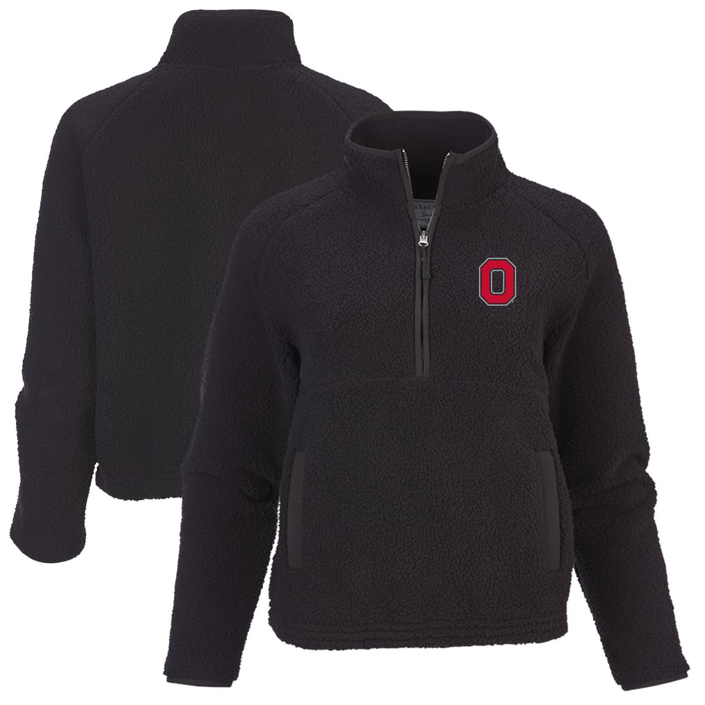 Ohio State Buckeyes Boxercraft Women's Everest Raglan Fleece Half-Zip Sweatshirt - Black
