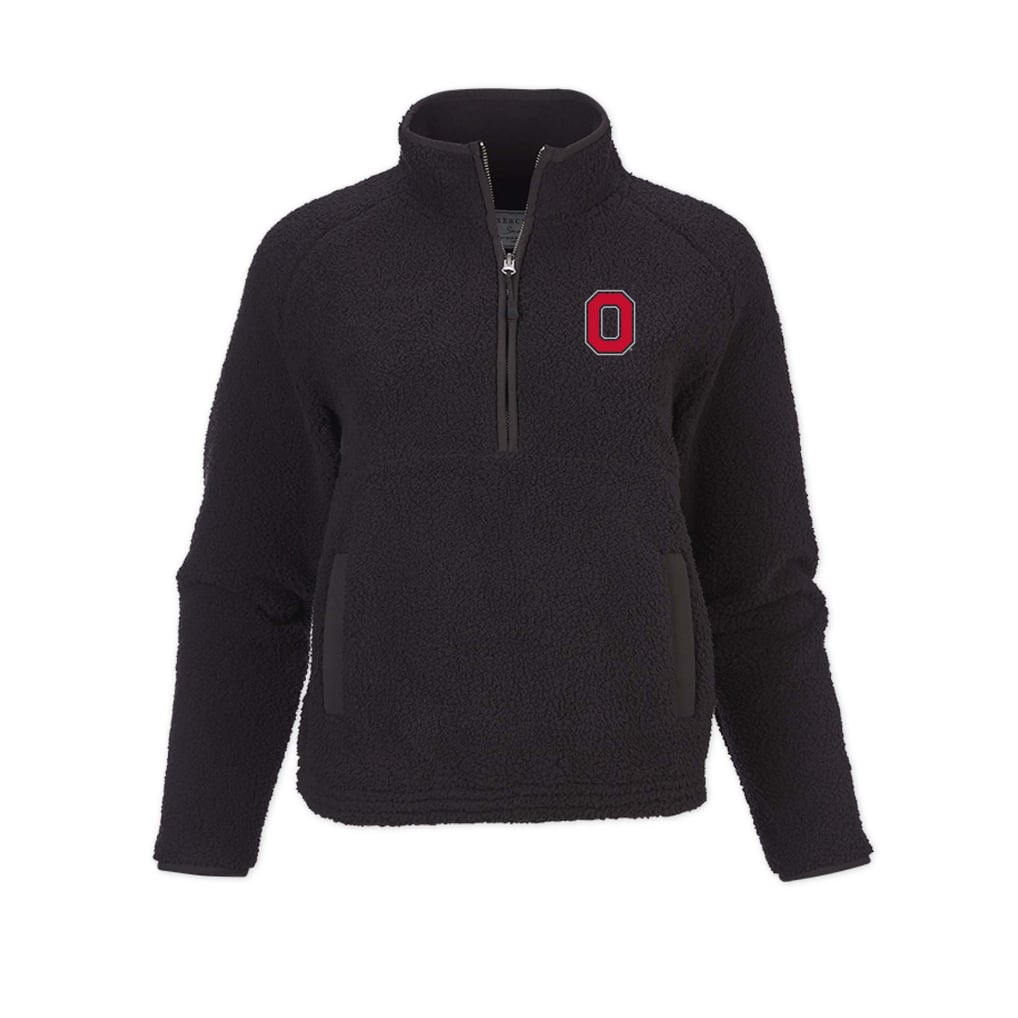 Ohio State Buckeyes Boxercraft Women's Everest Raglan Fleece Half-Zip Sweatshirt - Black