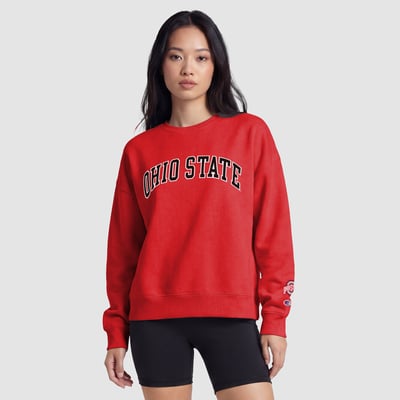  Ohio State Buckeyes Champion Women's Fleece Crew Sweatshirt - Scarlet