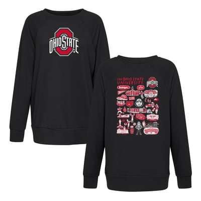 Ohio State Buckeyes Flying Colors Apparel Women's Impressions Rylee Raglan Long Sleeve T-Shirt - Black
