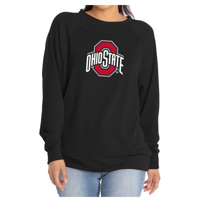 Ohio State Buckeyes Flying Colors Apparel Women's Rylee Raglan Long Sleeve T-Shirt - Black
