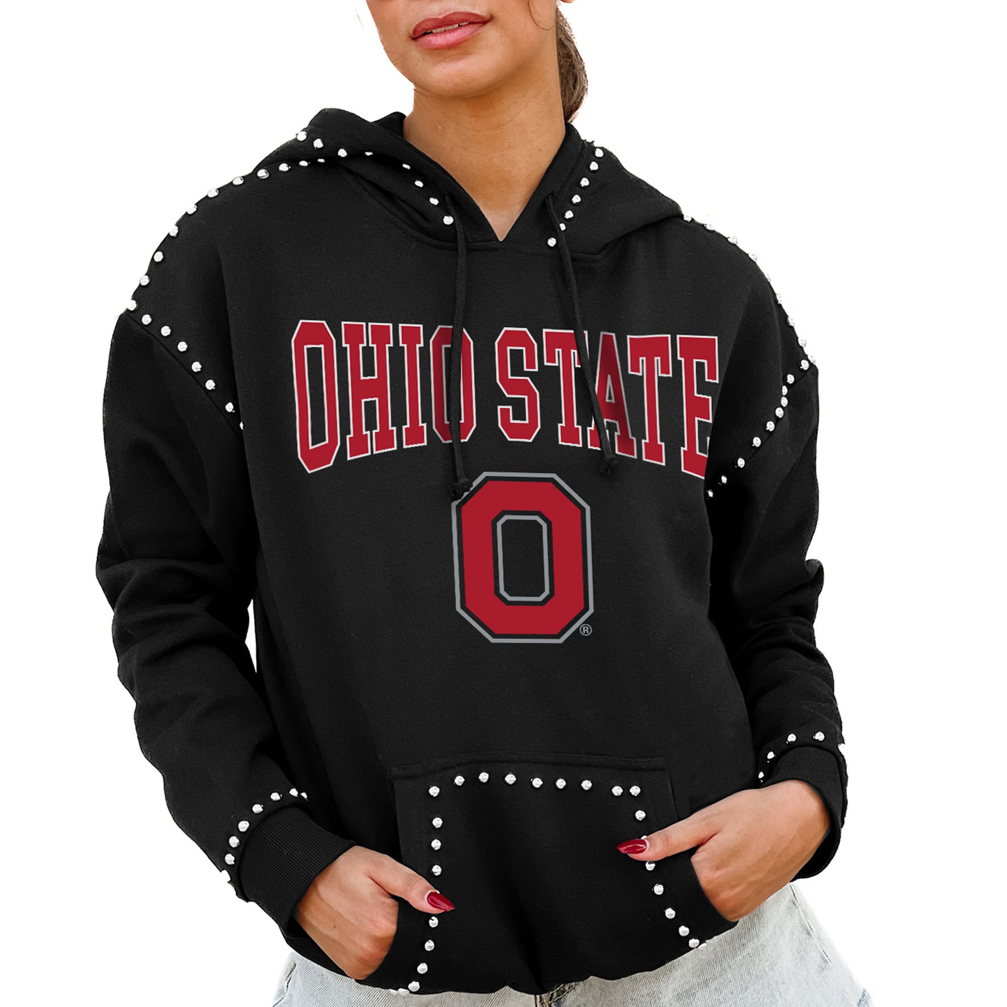 Ohio State Buckeyes Gameday Couture Women's Studded Pullover Hoodie - Black