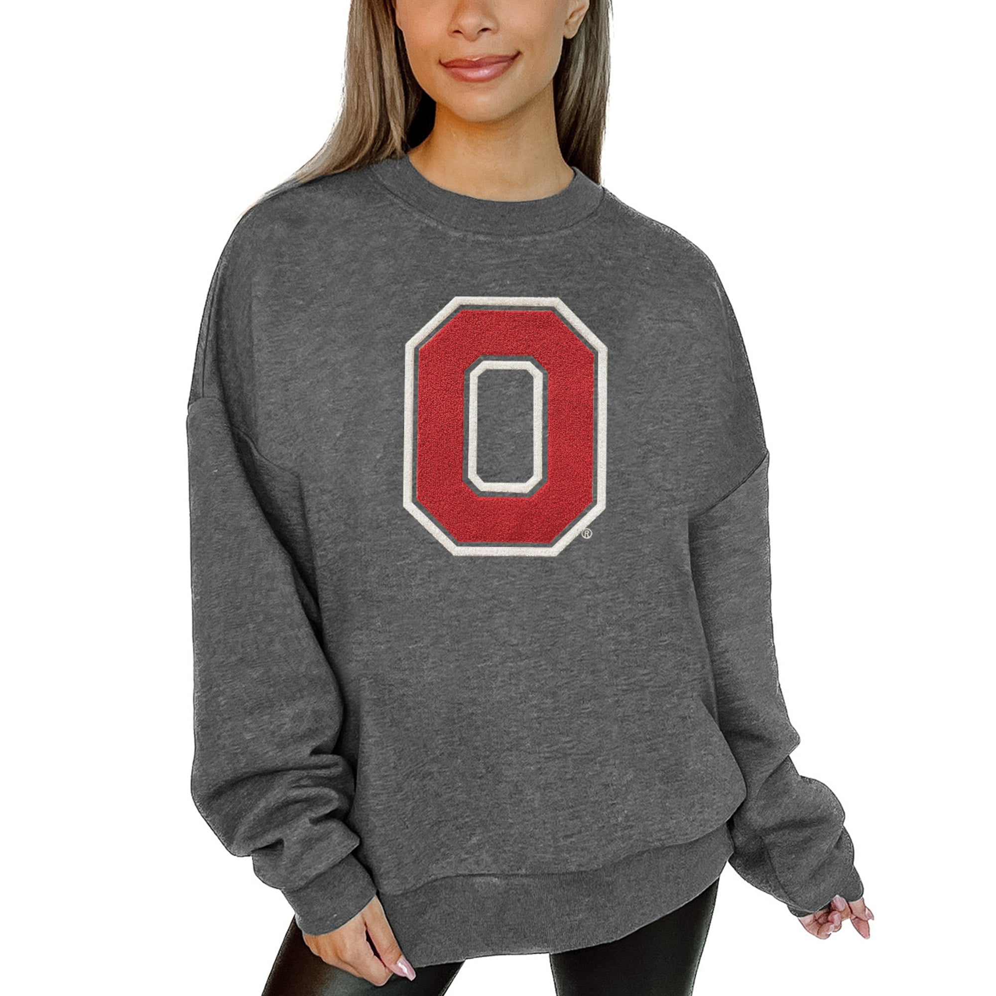 Ohio State Buckeyes Gameday Couture Women's Rebound Fleece Pullover Sweatshirt - Charcoal