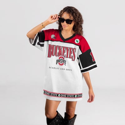Ohio State Buckeyes Gameday Couture Women's Hustle Mode Jersey Dress - White