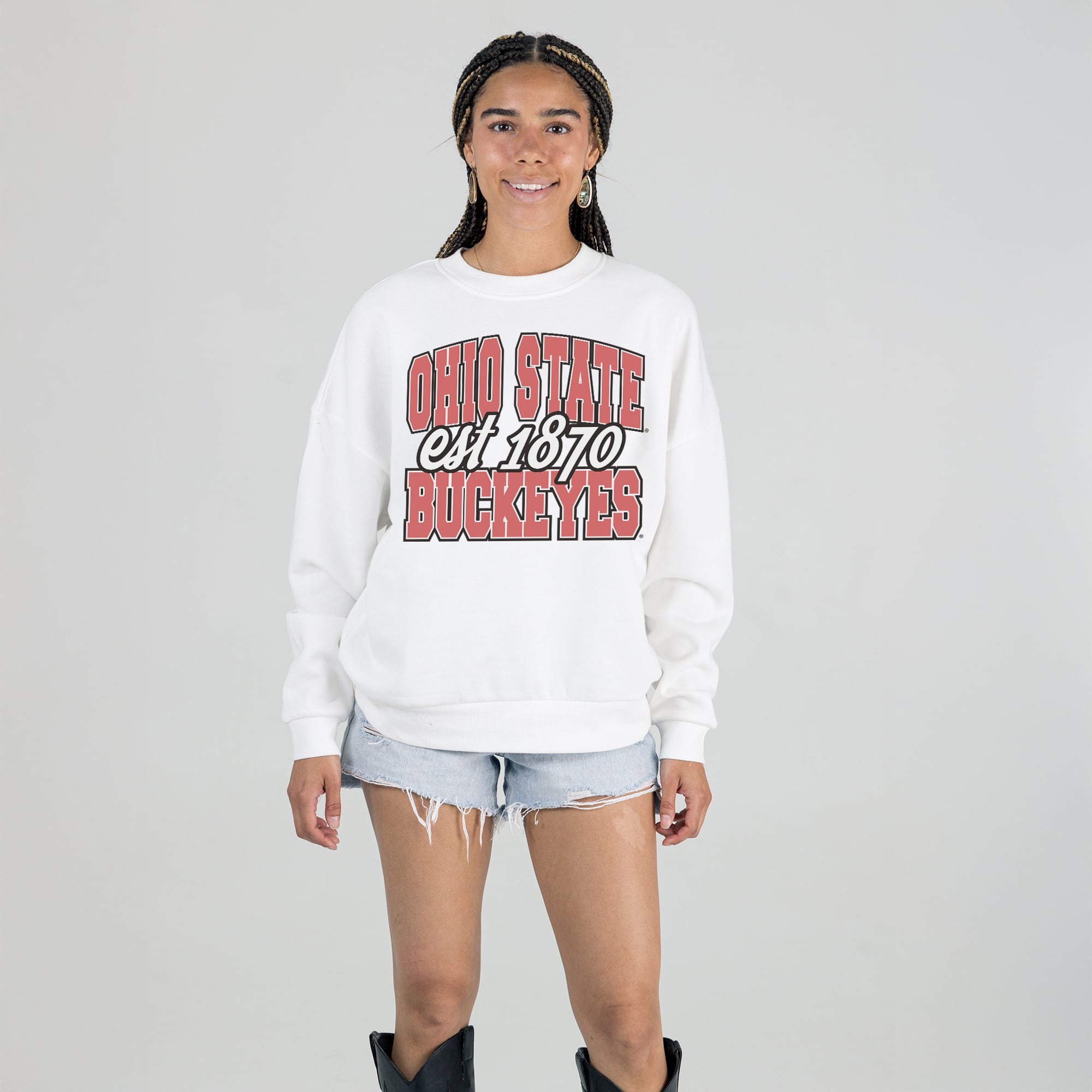 Gameday Couture Women's Faded Formation Sweatshirt White