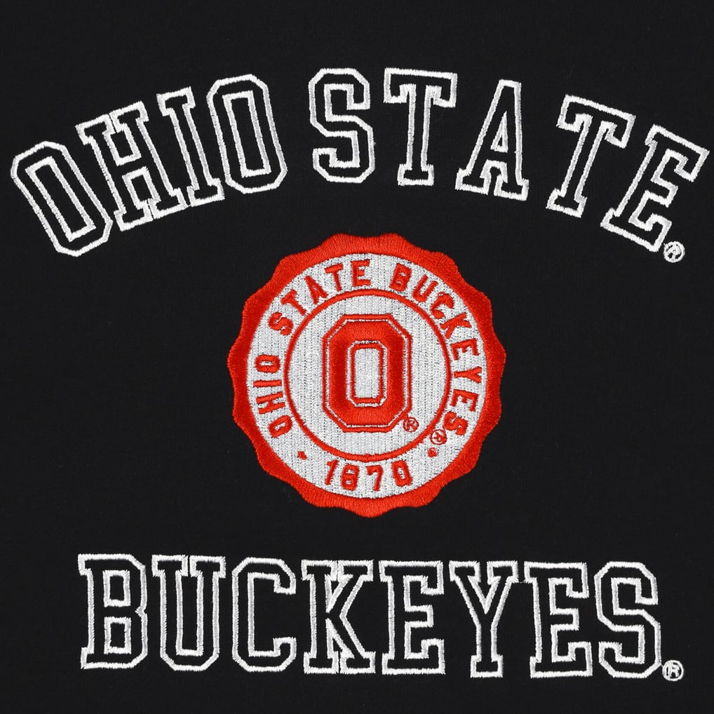Ohio State Buckeyes Hype and Vice Women's Colorblock Rookie Crew Pullover Sweatshirt - Black
