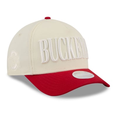 Ohio State Buckeyes New Era Women's Tonal A-Frame 9FORTY Adjustable Hat - White/Scarlet