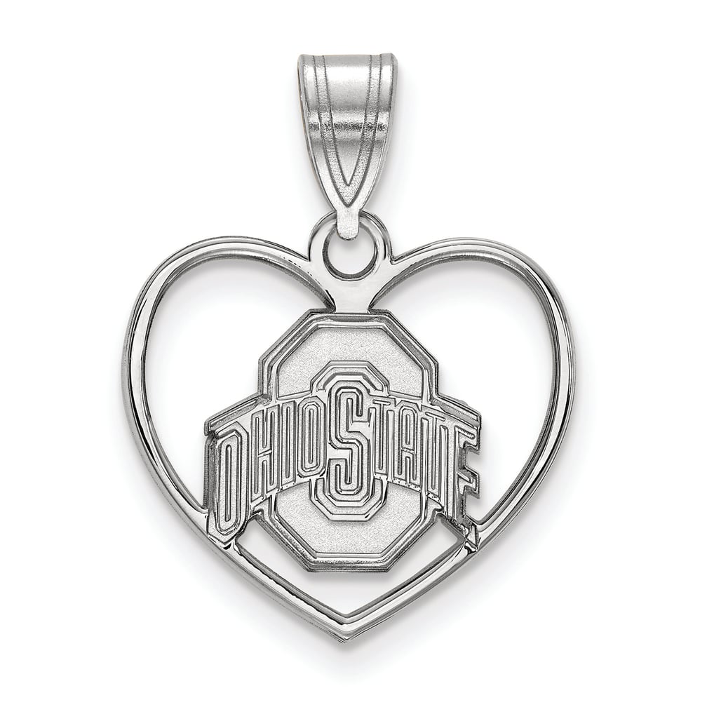 Ohio State Buckeyes Women's Sterling Silver Logo Heart Pendant