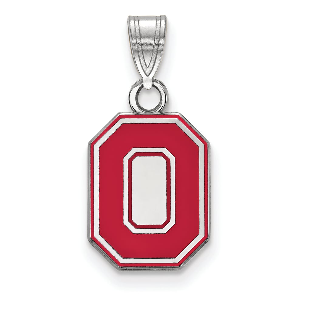 Ohio State Buckeyes Women's Sterling Silver Small Enamel Pendant