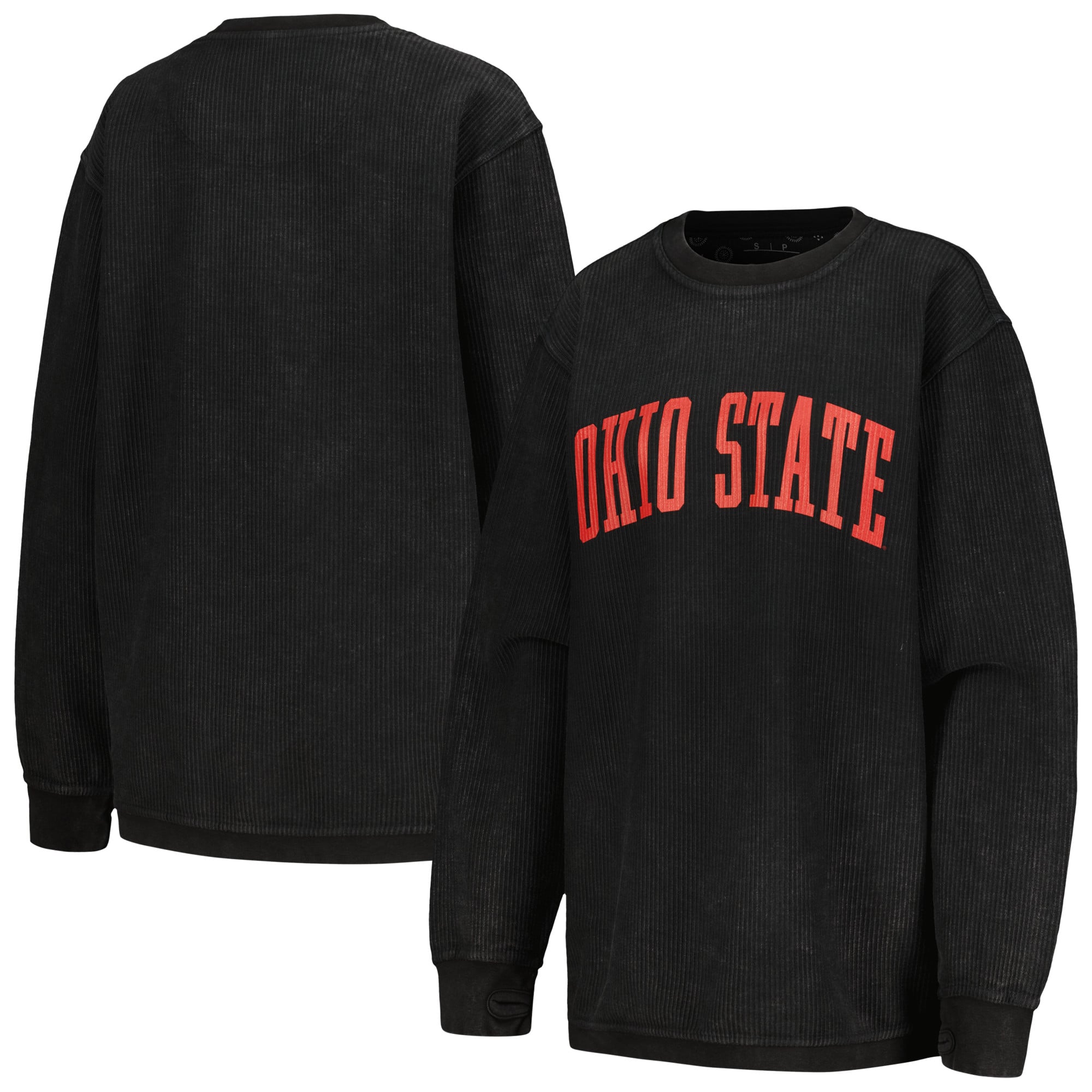 Pressbox Women's Corded Vintage Wash Sweatshirt Black