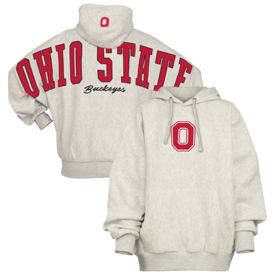 Ohio State Buckeyes Pressbox Women's Belvedere Oversized Hoodie - Gray