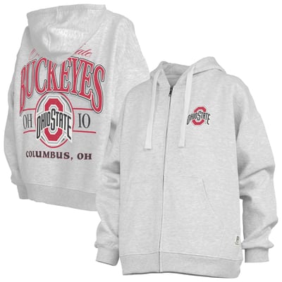  Ohio State Buckeyes Pressbox Women's Janise Full-Zip Hoodie - Heather Gray
